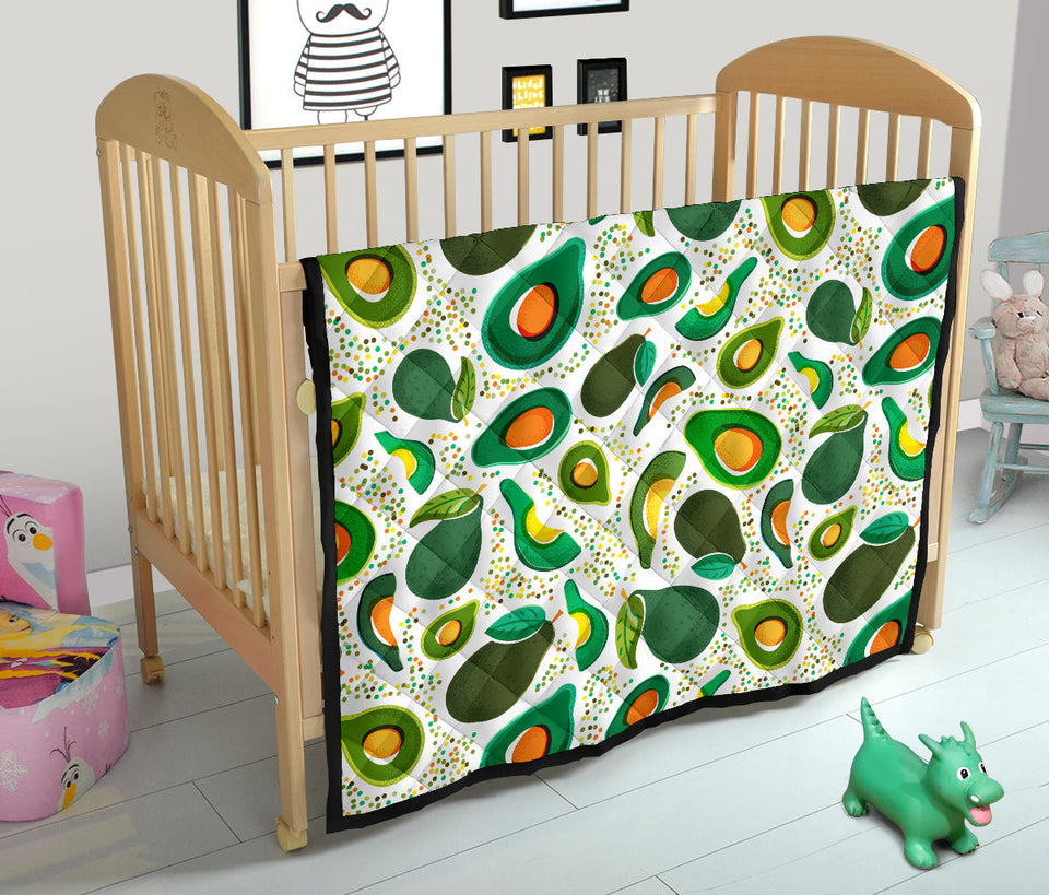 Avocado Design Pattern Premium Quilt