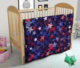 Red Blue Star Pattern Premium Quilt.