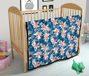 Hibiscus Pattern Print Design 02 Premium Quilt