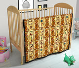 Egypt Hieroglyphics Pattern Print Design 04 Premium Quilt
