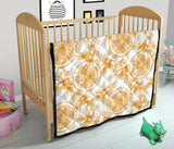 Hand Drawn Orange Fruit Pattern Premium Quilt