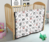 Hedgehog Pattern Print Design 02 Premium Quilt