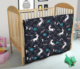 Unicorn Rainbows Moon Clound Star Pattern Premium Quilt
