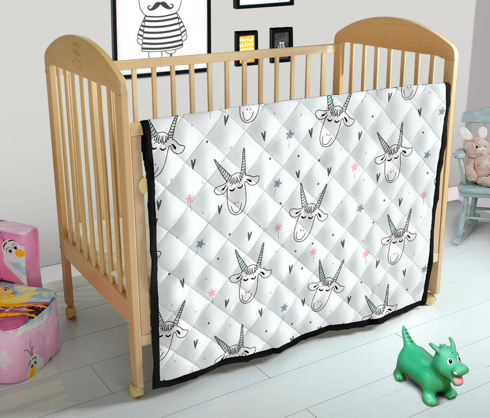 Cute Goat Design Pattern Premium Quilt