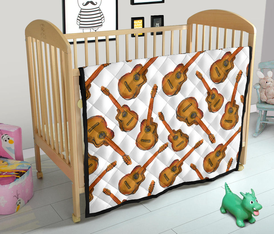 Paint Guitar Pattern Premium Quilt