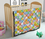 Chemistry Periodic Table Pattern Print Design 01 Premium Quilt