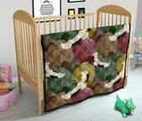 Japanese Cranes Flying Forest Dot Pattern Premium Quilt