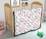 Cute Flamingo Pattern Premium Quilt