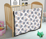 Hedgehog Pattern Print Design 04 Premium Quilt