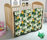 Beautiful Parrot Palm Leaves Pattern Premium Quilt