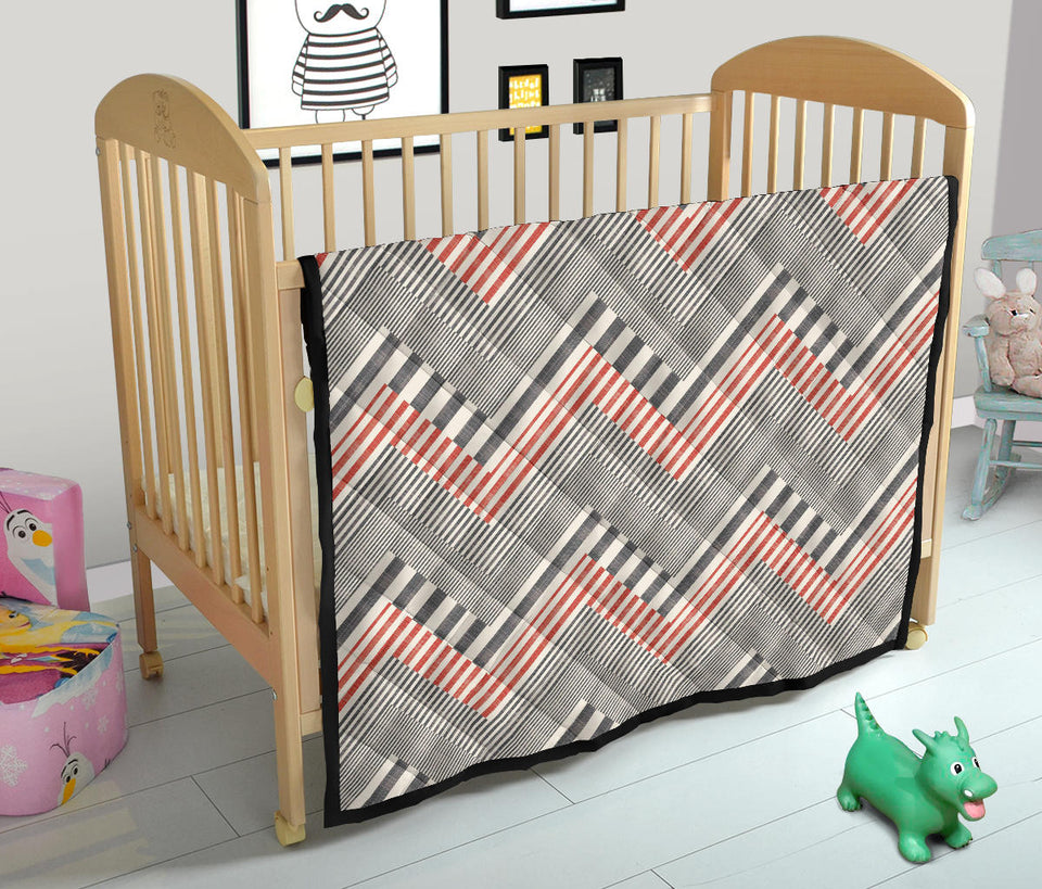 Zigzag Chevron Striped Pattern Premium Quilt