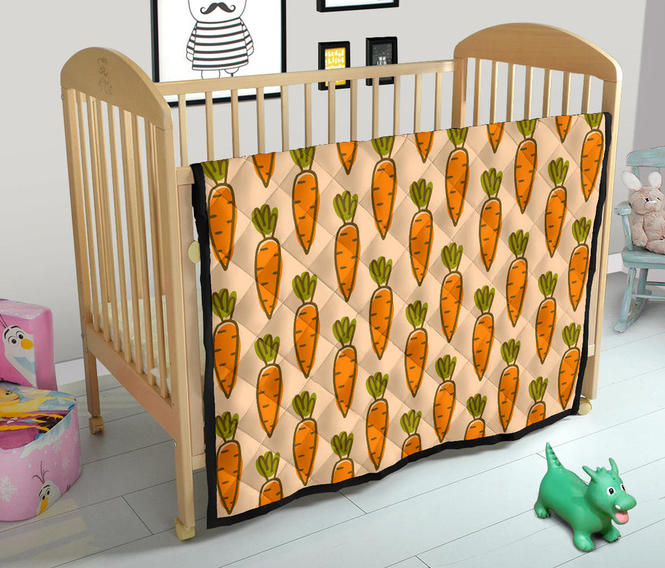 Carrot Pattern Print Design 04 Premium Quilt