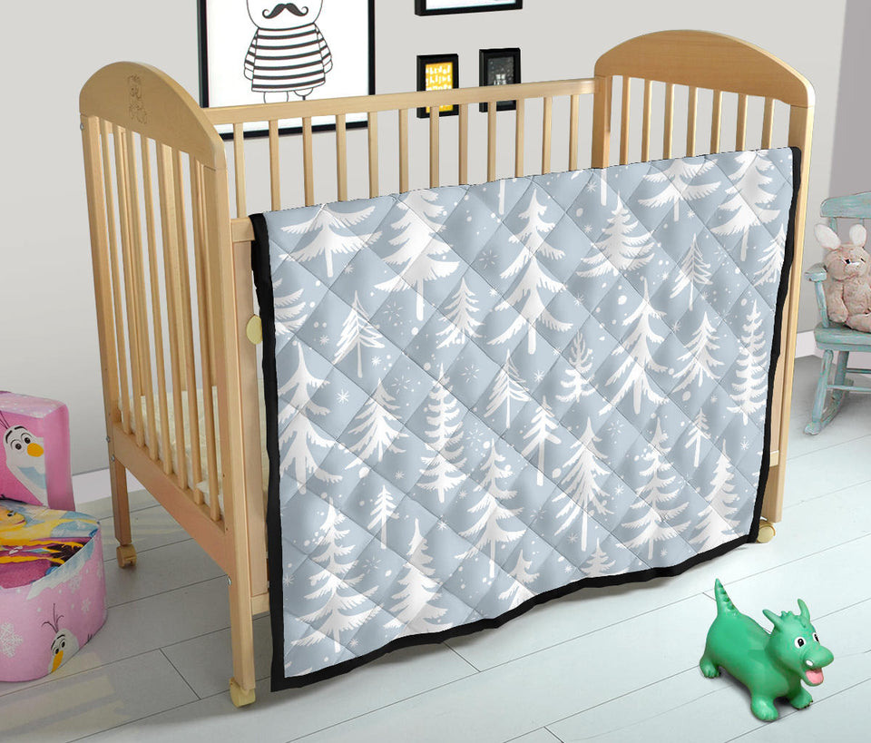 Christmas Tree Winter Forest Pattern Premium Quilt