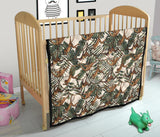 Monkey Tropical Leaves Background Premium Quilt