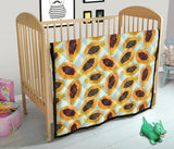 Watercolor Papaya Pattern Premium Quilt