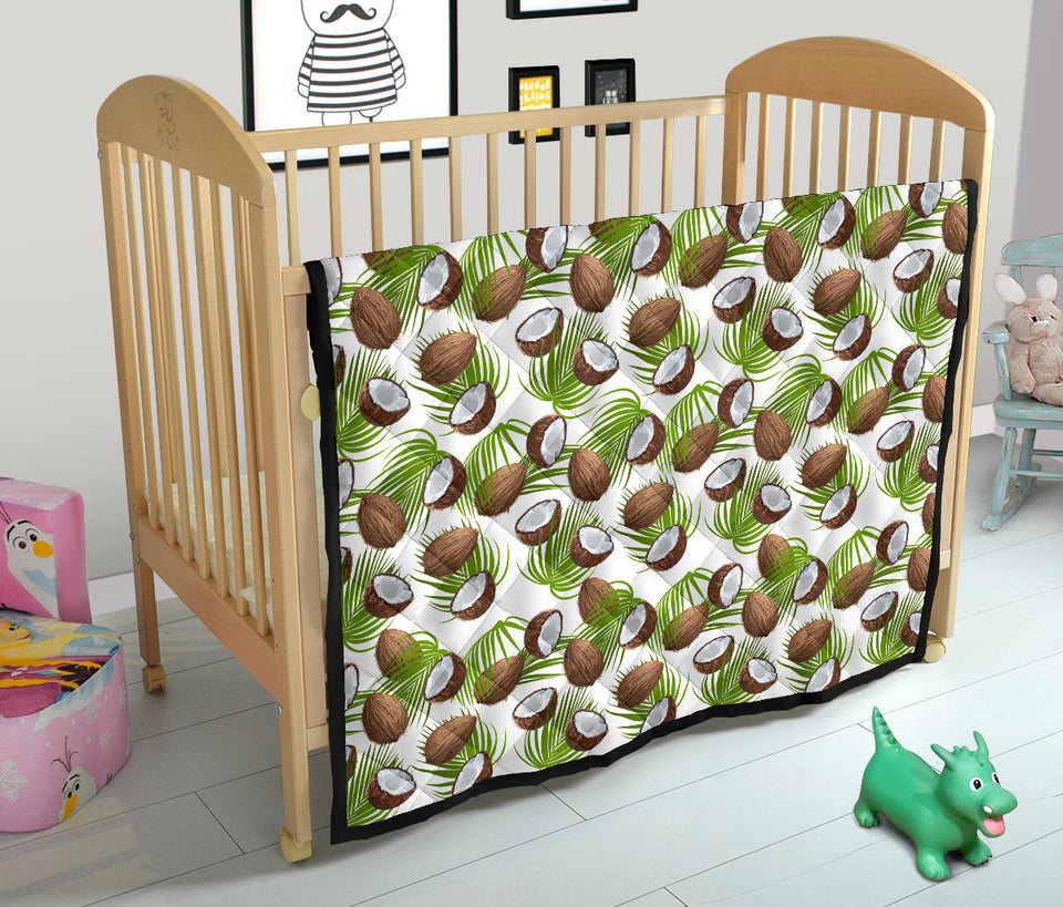 Coconut Pattern Print Design 04 Premium Quilt