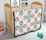 Square Floral Indian Flower Pattern Premium Quilt