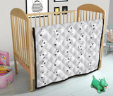 Bull Terrier Pattern Print Design 01 Premium Quilt