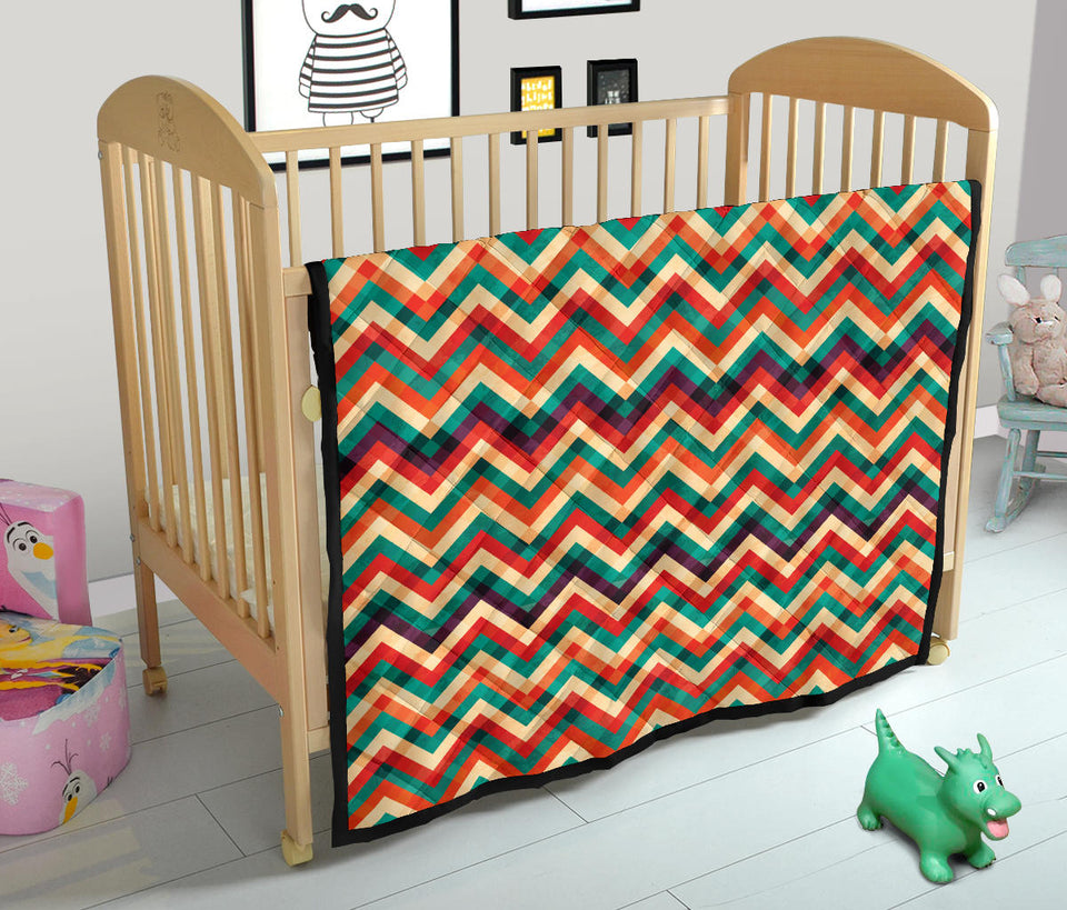 Zigzag  Chevron Colorful Pattern Premium Quilt