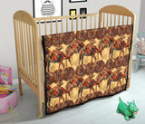 Camel Polynesian Tribal Design Pattern Premium Quilt