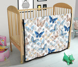 Blue Butterfly Pattern Premium Quilt