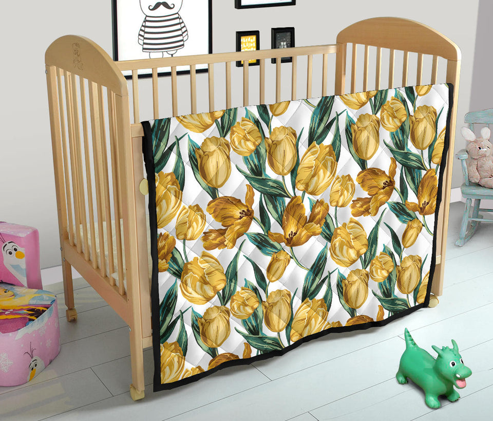 Yellow Tulips Pattern Premium Quilt
