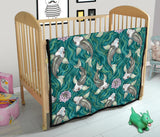 Koi Fish Carp Fish Lotus Pattern Premium Quilt