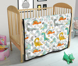 Cute Funny Kids Dinosaurs Pattern Premium Quilt