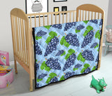 Watercolor Grape Pattern Premium Quilt