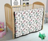 English Bulldog Pattern Print Design 03 Premium Quilt