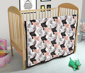 Pig Pattern Print Design 05 Premium Quilt
