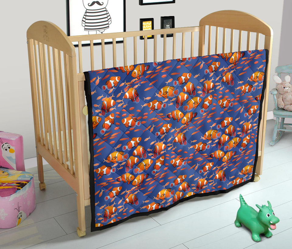Clown Fish Pattern Print Design 04 Premium Quilt