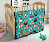 Cute Sushi Pattern Premium Quilt