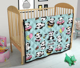 Cute Baby Panda Pattern Premium Quilt