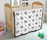 Cute French Bulldog Paw Pattern Premium Quilt