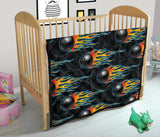 Bowling Balls Flame Pattern Premium Quilt