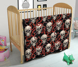 Red Snake Skull Pattern Premium Quilt