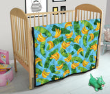 Banana Leaves Banana Design Pattern Premium Quilt