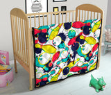 Watercolor Bowling Ball Pins Premium Quilt