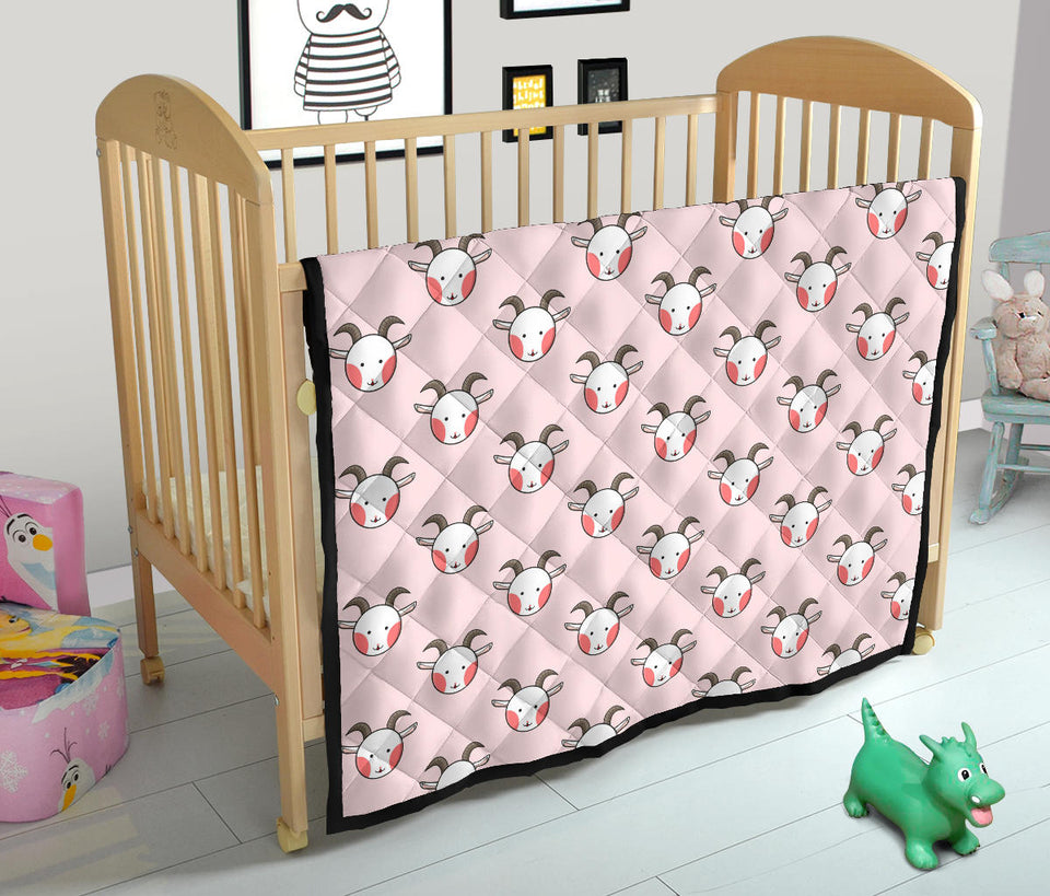 Cute Goat Pattern Premium Quilt