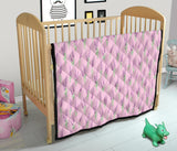 Lavender Pattern Pink Background Premium Quilt