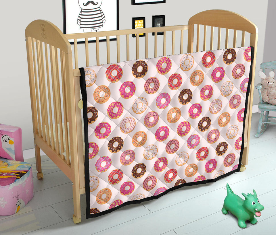Colorful Donut Pattern Premium Quilt