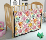 Clock Butterfly Pattern Premium Quilt