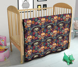 Sugar Skulls Flower Maxican Pattern Premium Quilt