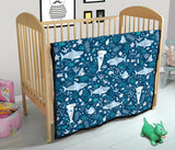 Cute Shark Pattern Premium Quilt