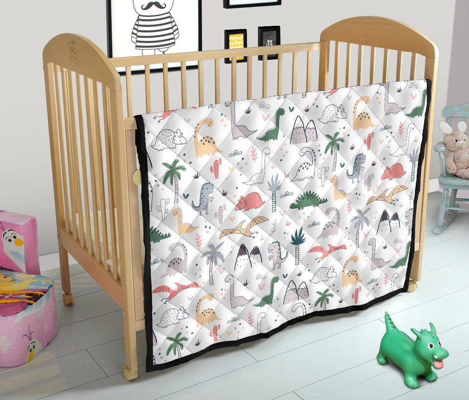 Cute Cartoon Dinosaurs Tree Pattern Premium Quilt