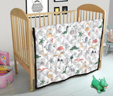Cute Cartoon Dinosaurs Tree Pattern Premium Quilt