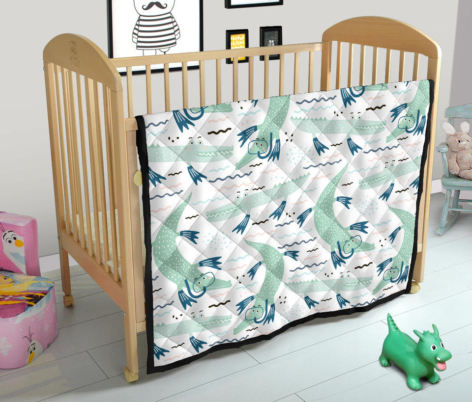 Crocodile Diver Pattern Premium Quilt