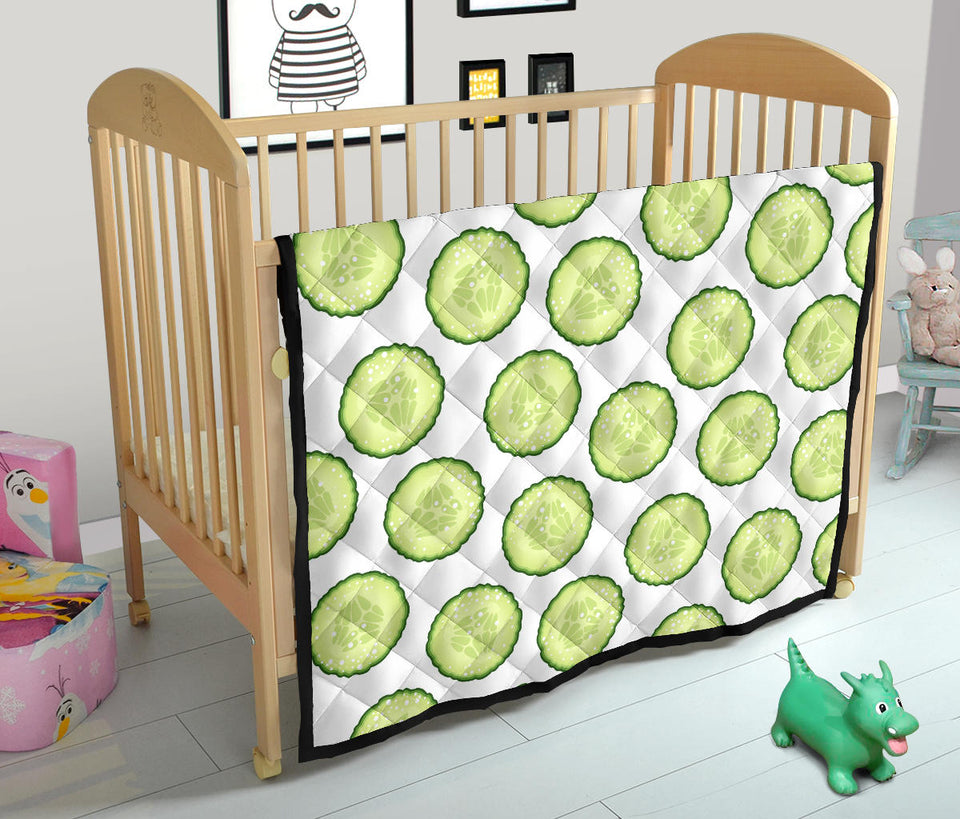 Cucumber Slices Pattern Premium Quilt