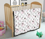 Poodle Dog Rose Cake Pattern Premium Quilt